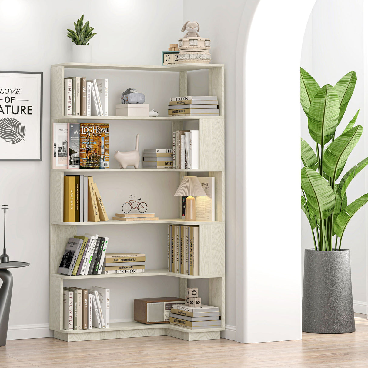 L-Shaped Corner Bookshelf