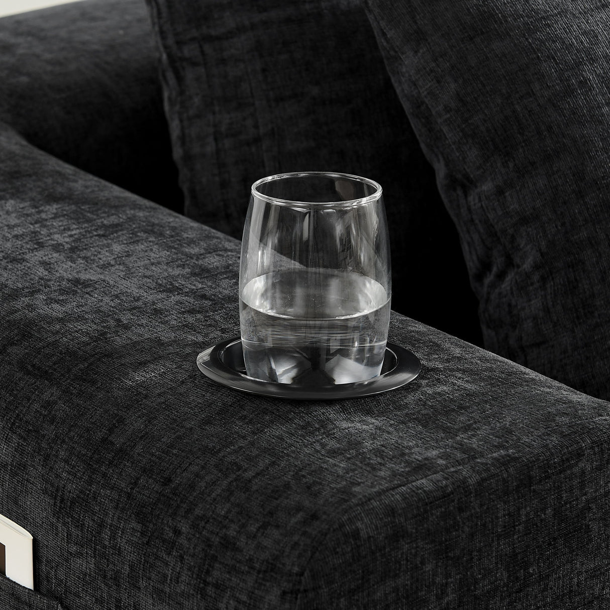 L - Shaped Sectional Sofa With Cup Holders & Side Pockets