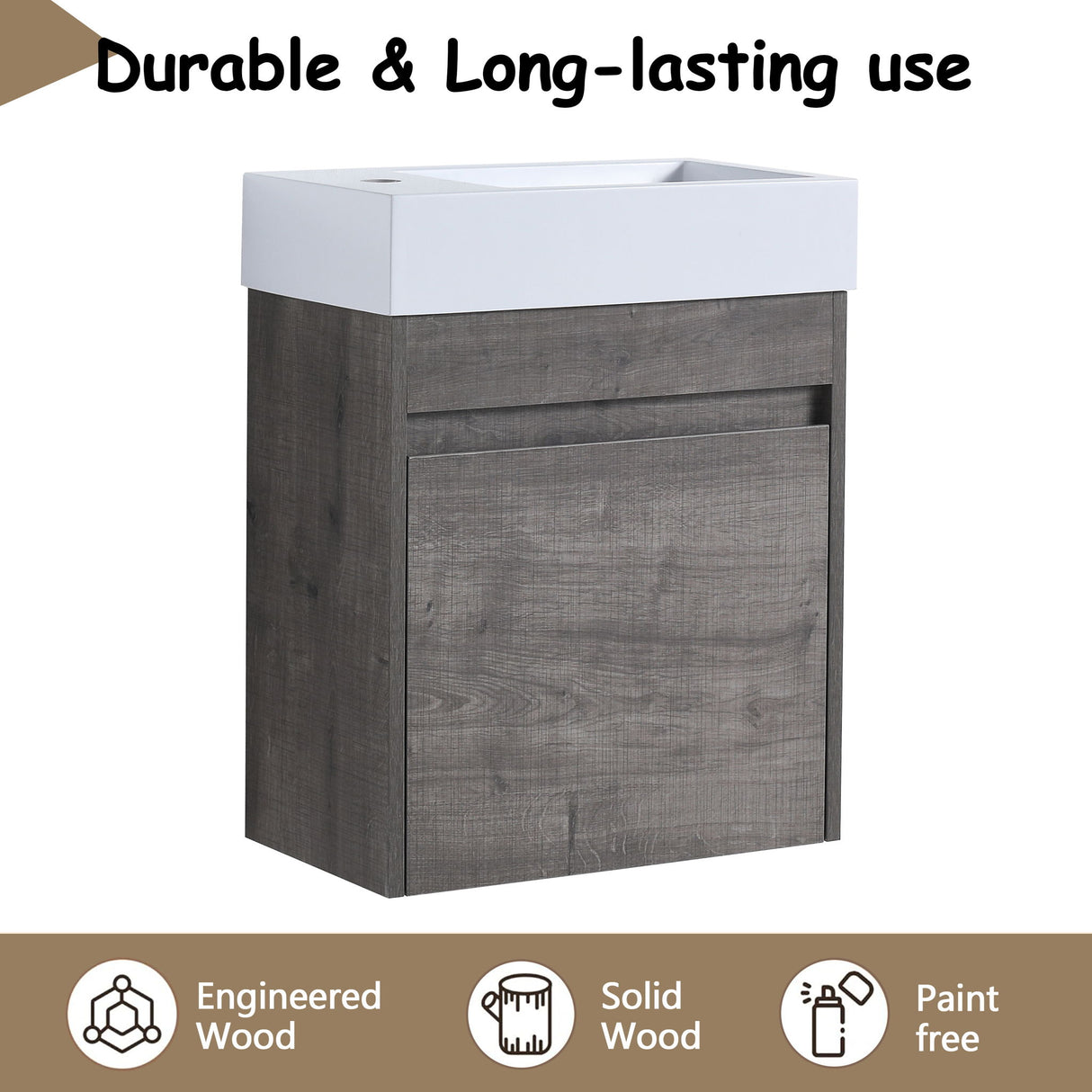 Sink Floating Bathroom Vanity With Soft Close Cabinet Door