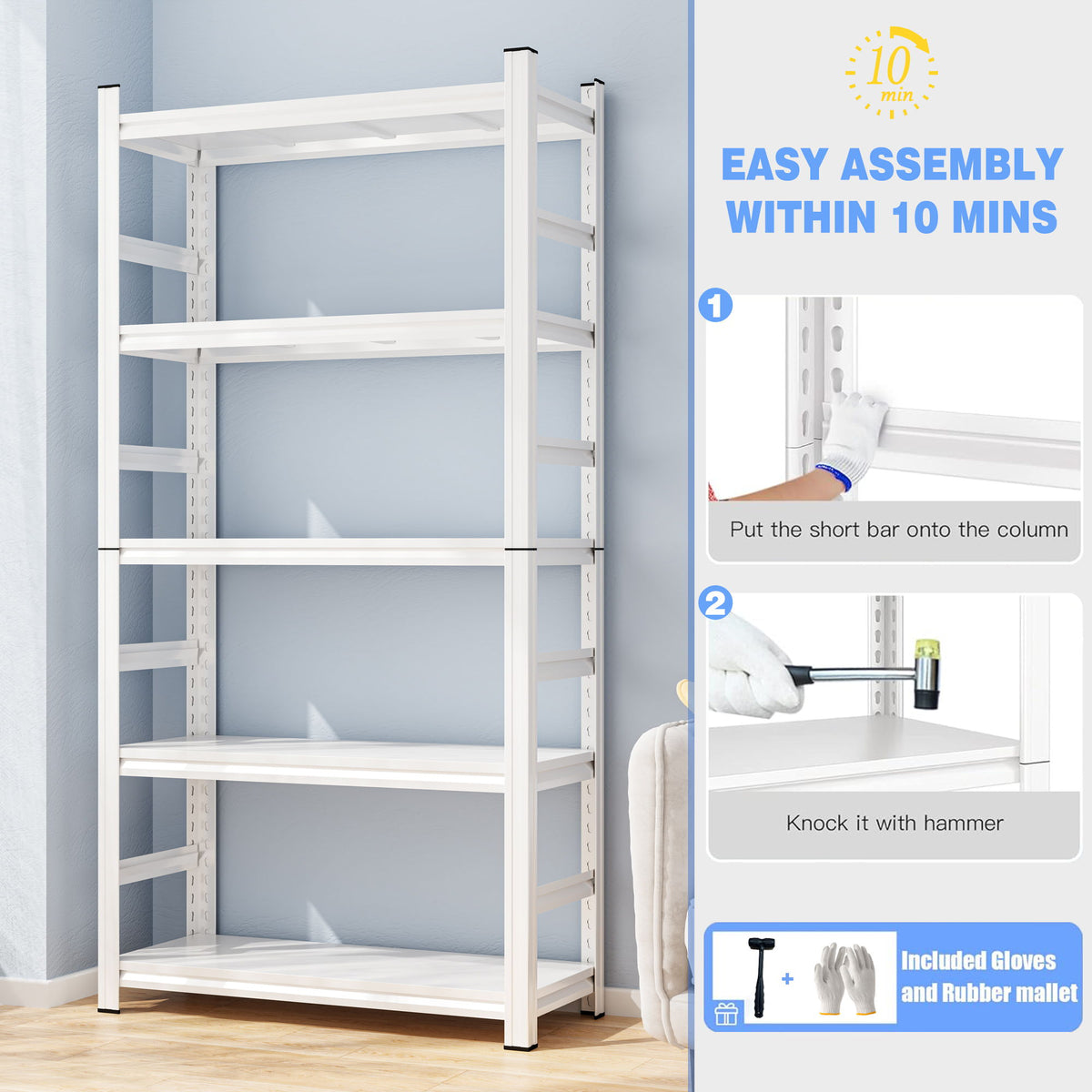 5 Tier Heavy Duty Shelving Unit Adjustable Shelving