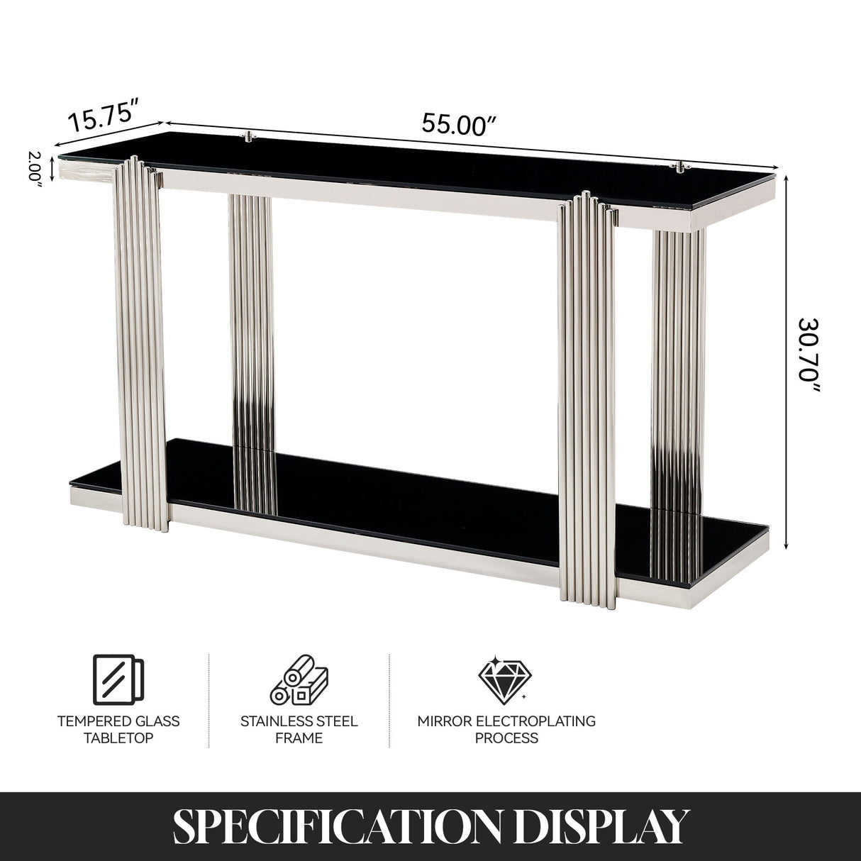 Console Table With Double Tier Storage