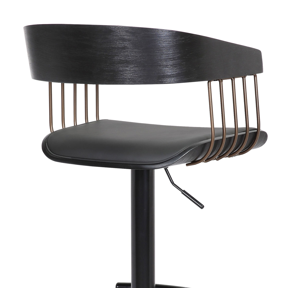 Larisa - Adjustable Wood Bar Stool - Black
