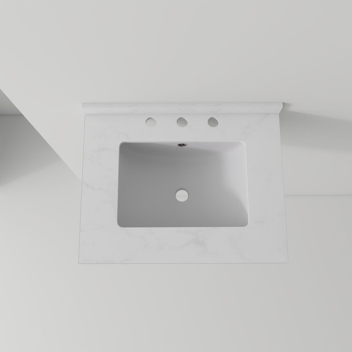 Basin Sink, 0.6" Ultra Thin Profile, Triple Faucet Holes, Sink Only