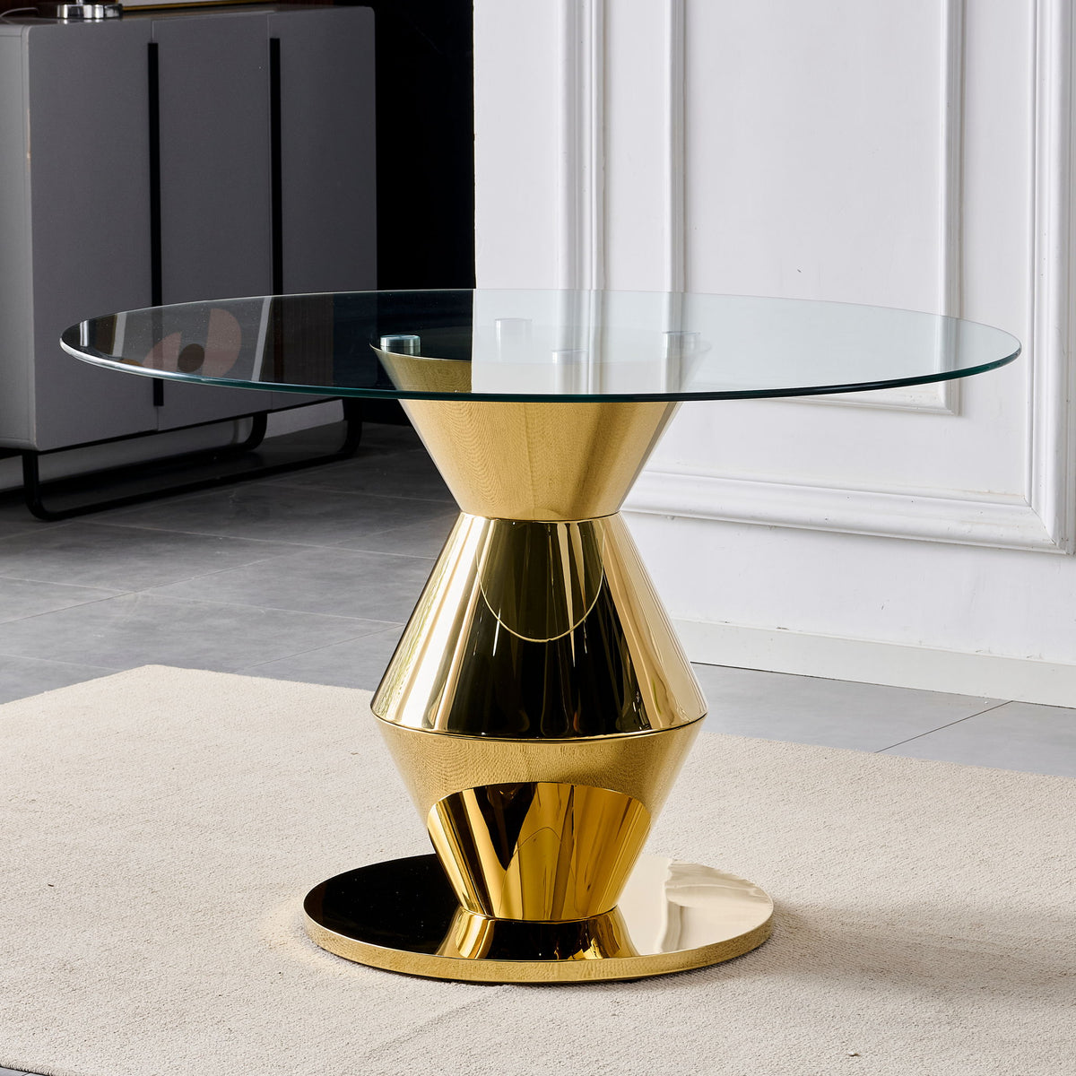 Round Dining Table - Gold