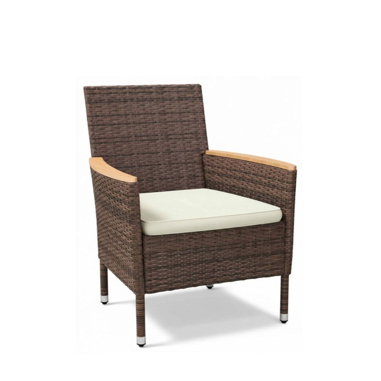 All Weather Patio Dining Chair Set With Cushions (Set of 4) - Brown