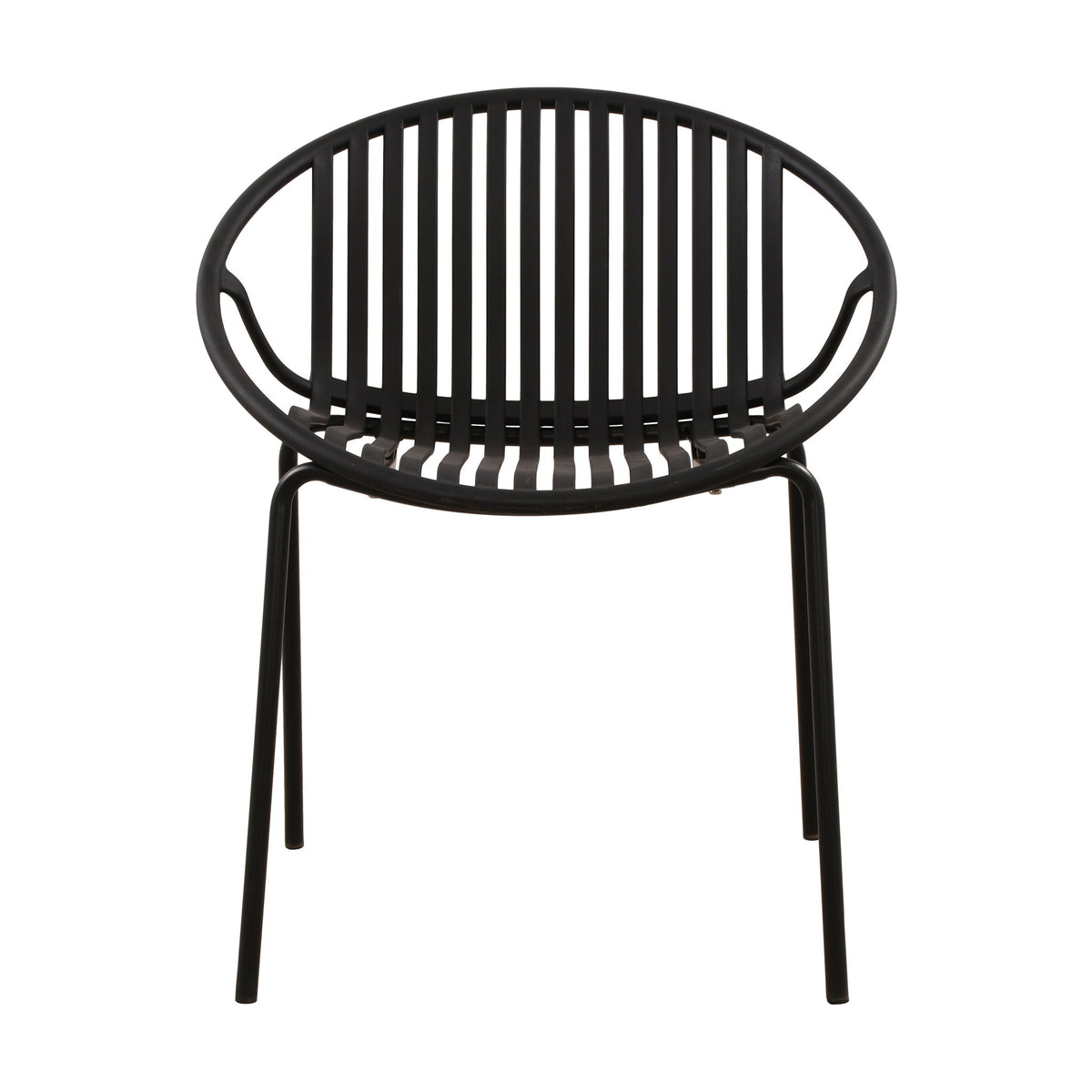 Stackable Outdoor Chairs With Breathable Plastic Backrest (Set of 2)