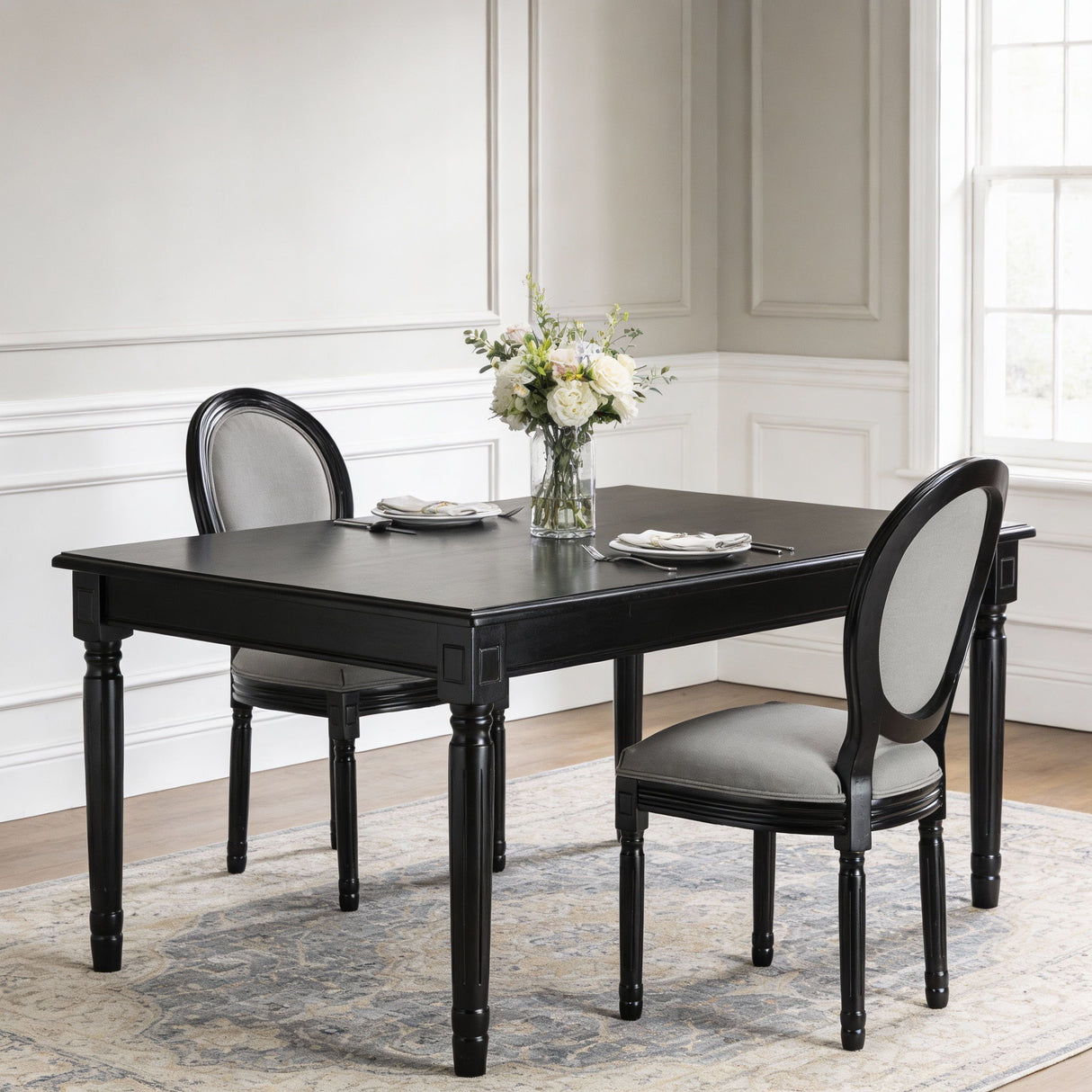 Upholstered & Round Back Dining Chairs (Set of 2)