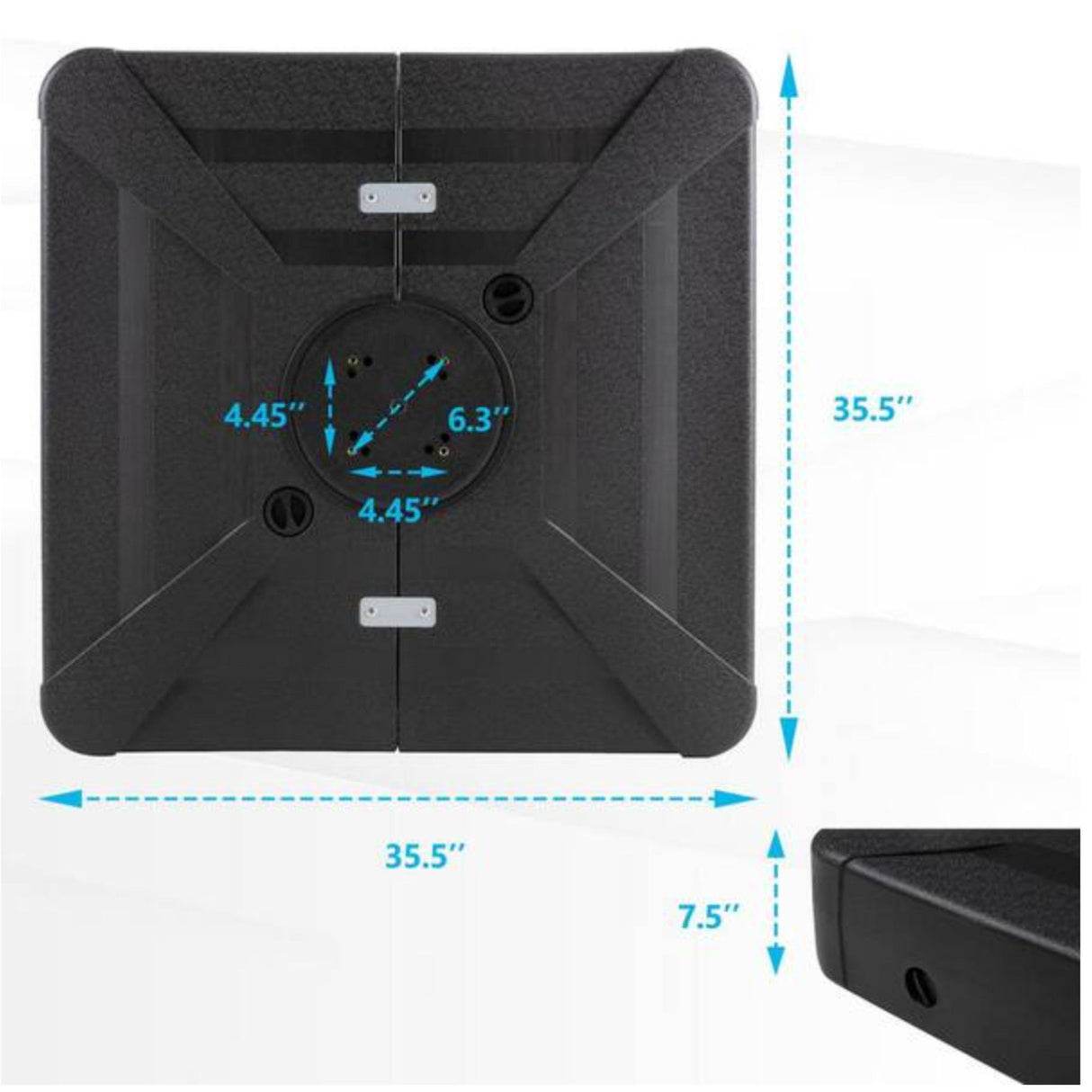 Round Cantilever Patio Umbrella With 360 Rotation & Infinite Tilt Adjustment