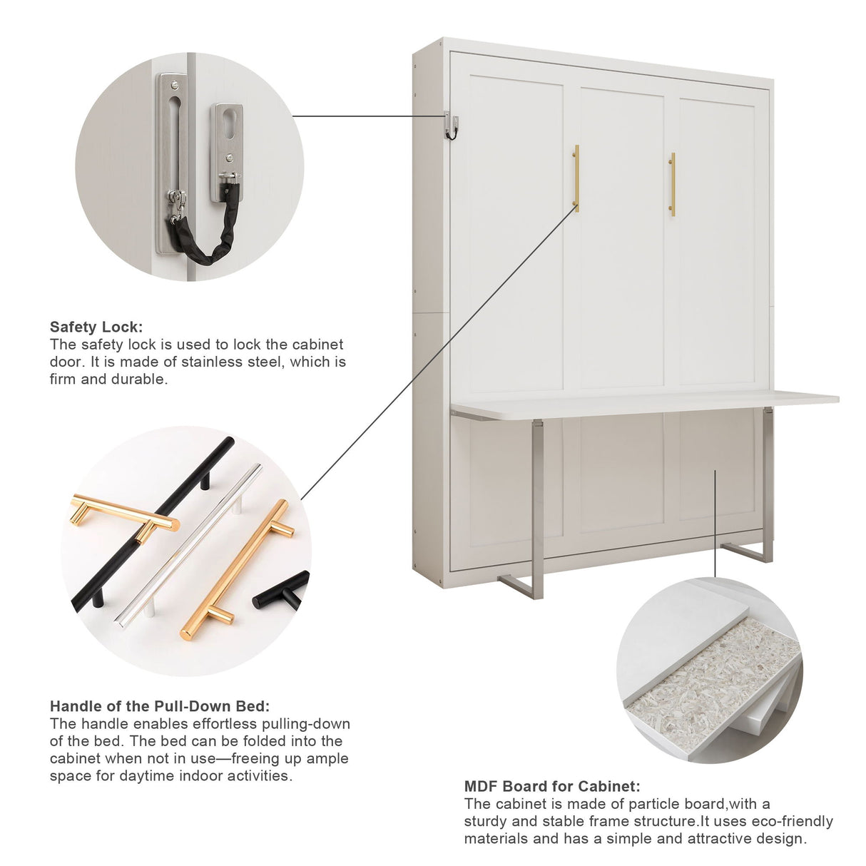 Multifunctional Vertical Murphy Wall Bed