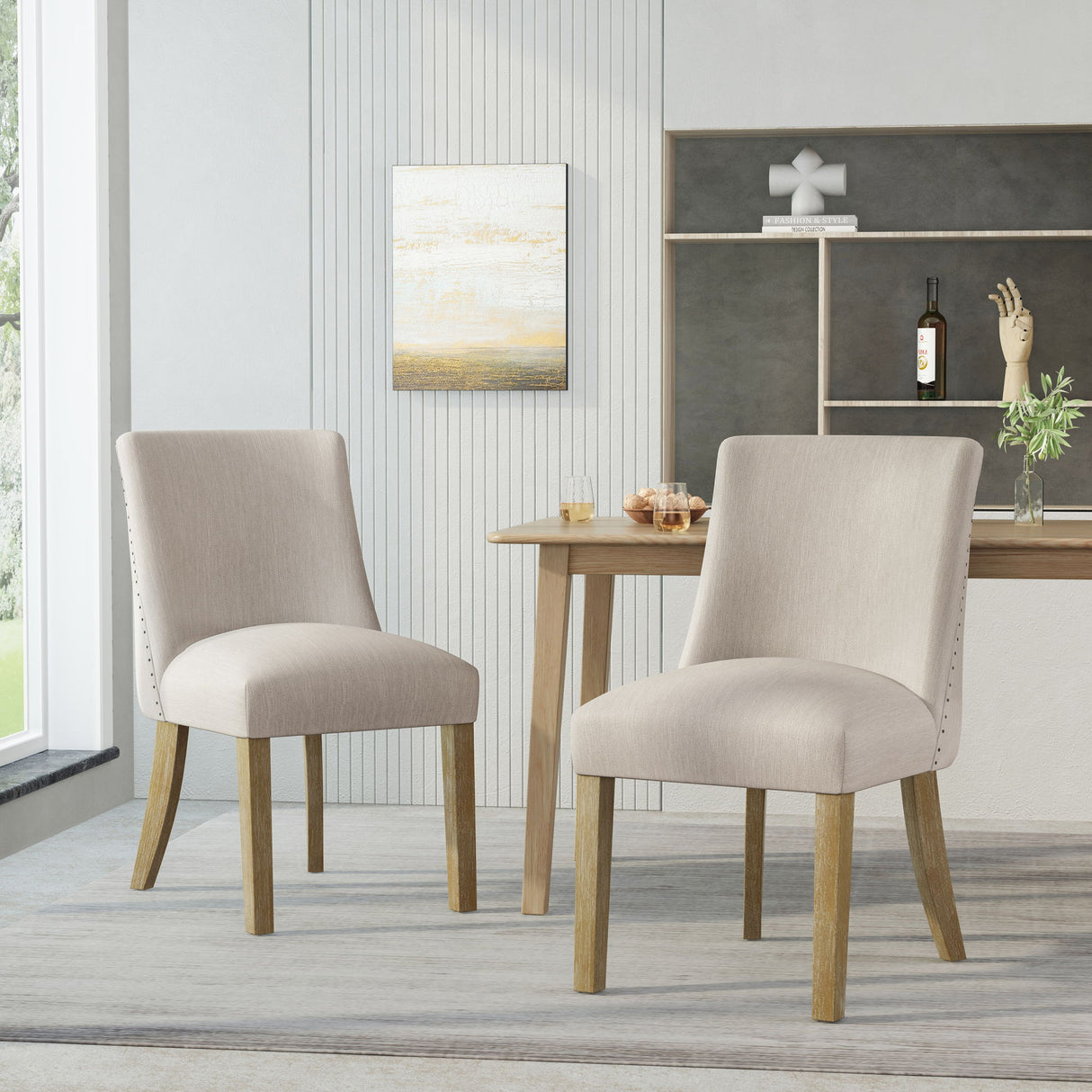 Classic Fabric Dining Chair - Beige