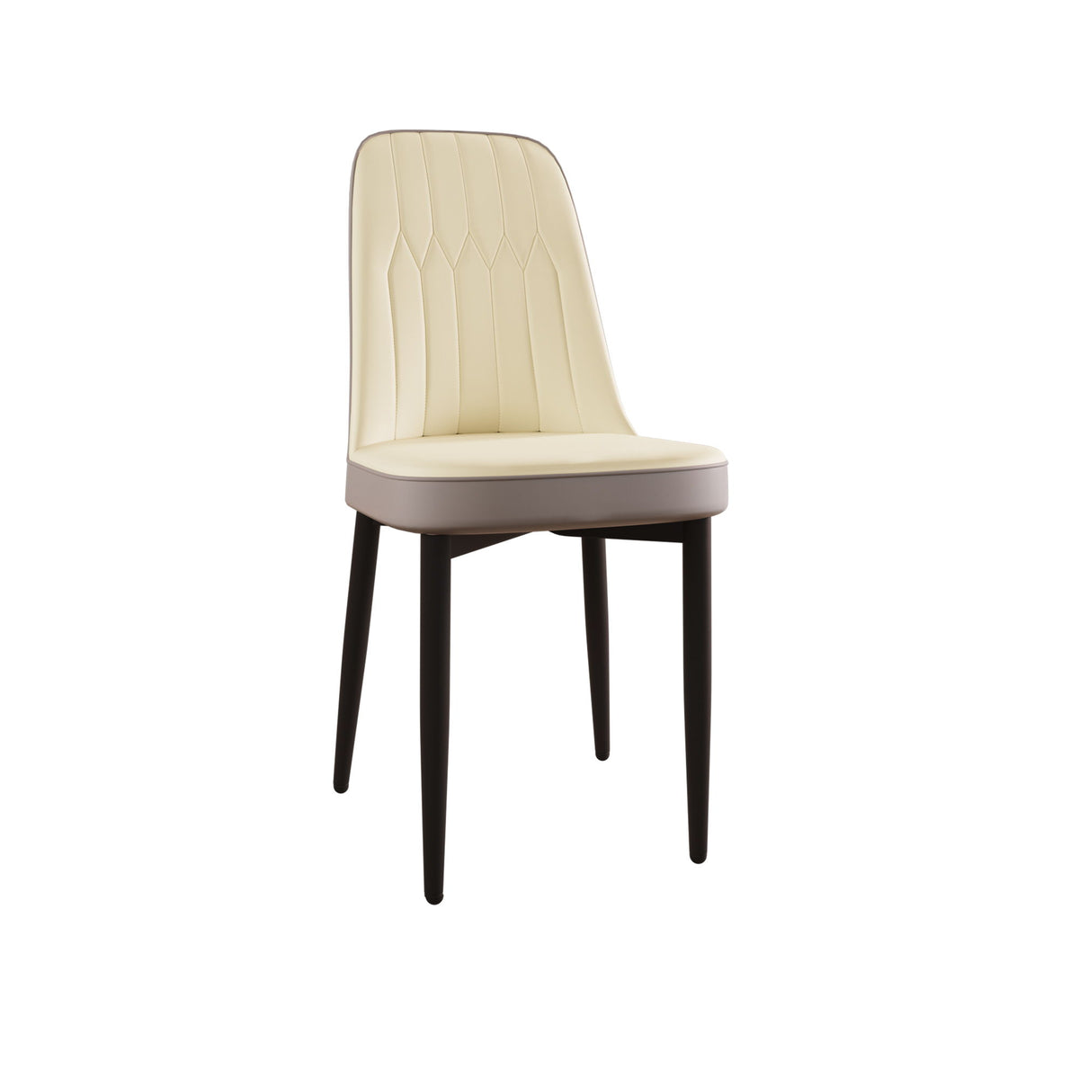 Modern Dining Chair With Cushions And Metal Legs