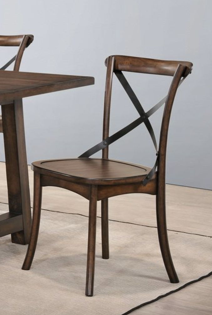 Kaelyn - Metal Side Chair (Set of 2) - Dark Oak - Chair Sets - Alpine Outlets