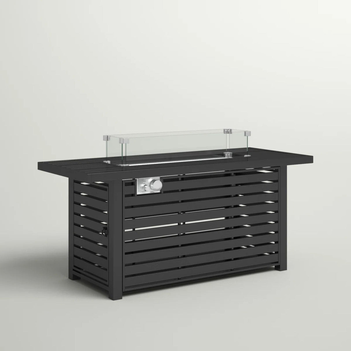 Propane Outdoor Fire Pit Table Steel Modern Patio Furniture 42x25in