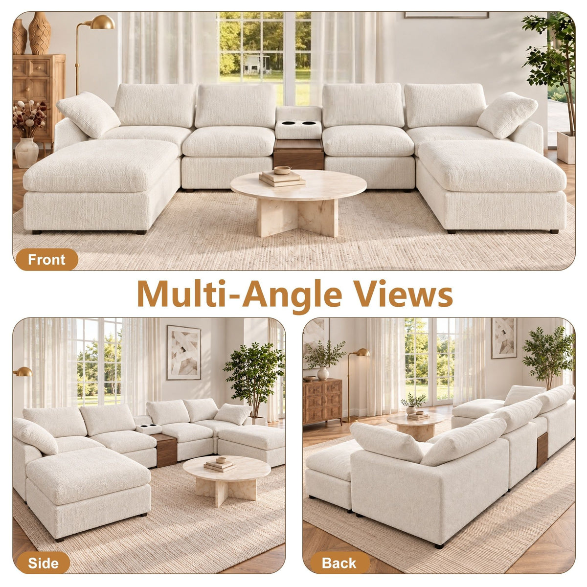 Modular Cloud Couch With Storage Console