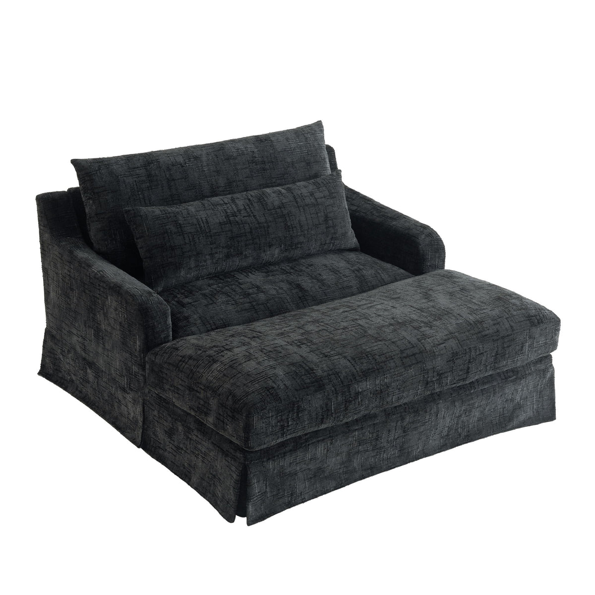 Sofa Bed Loveseat With Textured Surface And 2 Cushions