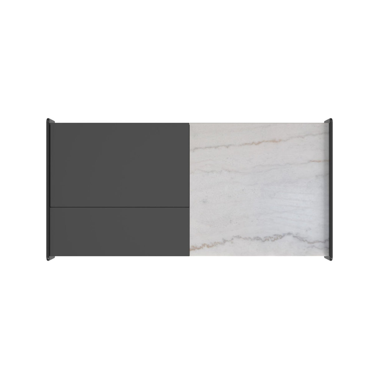 Lanette - Coffee Table With White Marble And Lift-Top - Black