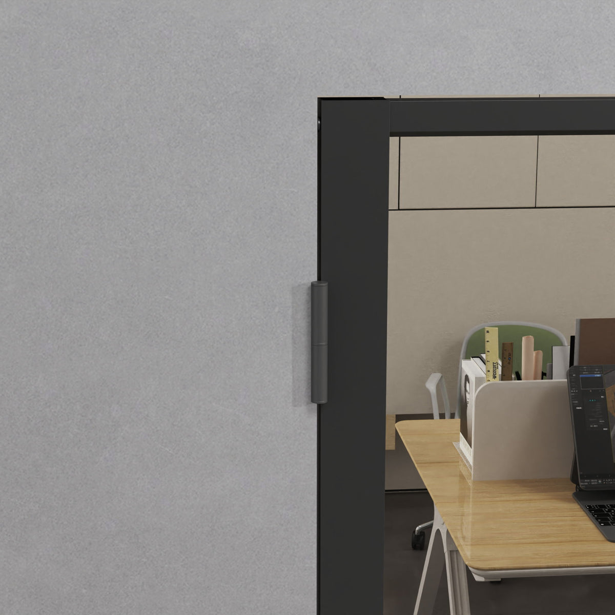 Door Slab Frame Door For Closet Pantry - Black