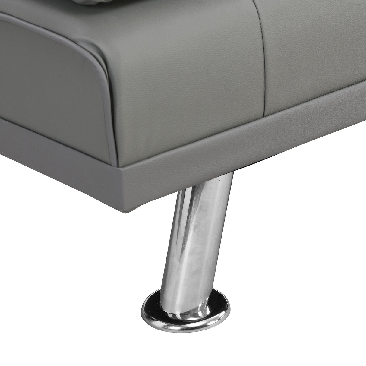 Modern Sofa Bed With Armrest 2 Holders, Wood Frame & Stainless Leg