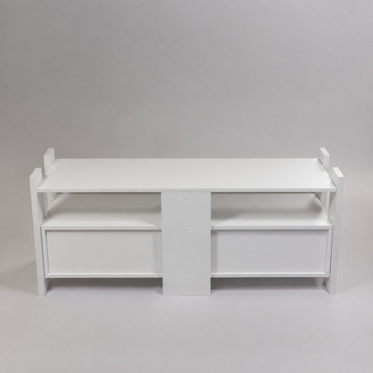 TV Stand For TVs Up To 55" With Open Shelves And 2 Drawers - White