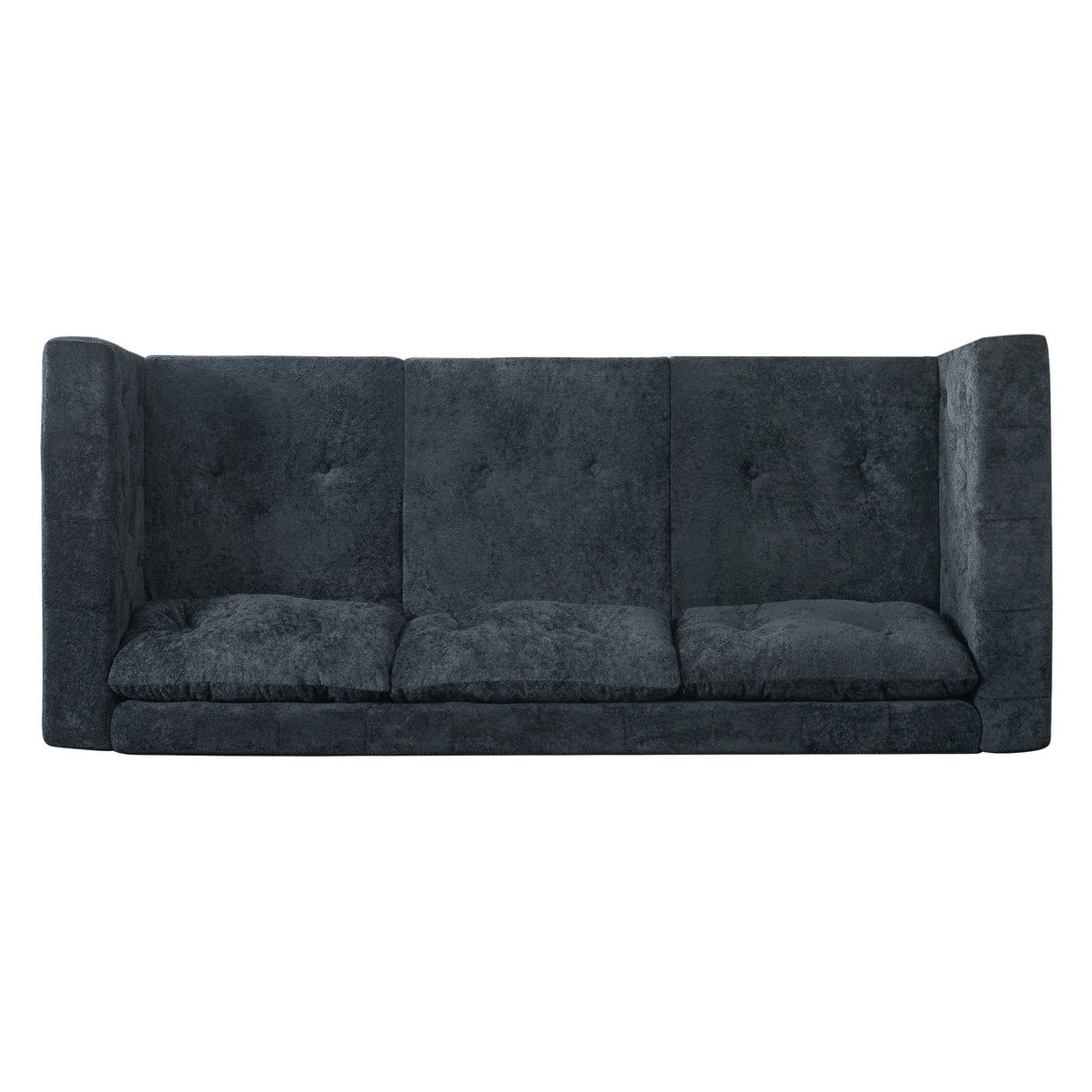 3 Seater Sofa With Square Arms, Tufted Pillow Back For Living Room