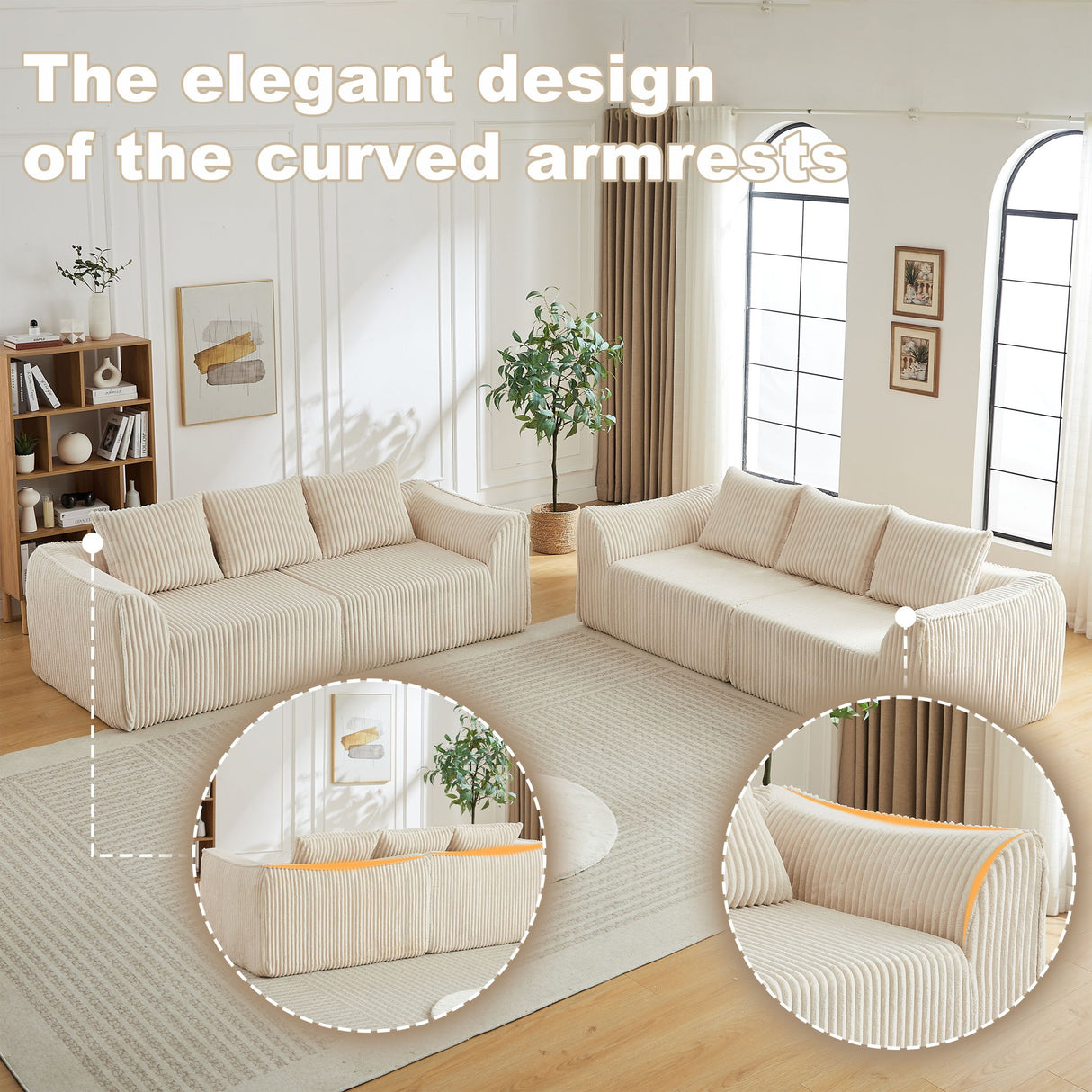 Minimalist Set With Curved Lines & Gently Sloped Backrest