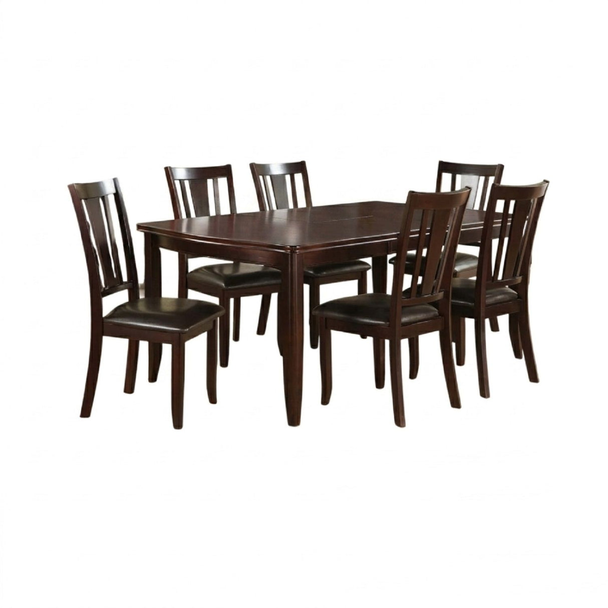 7 Piece Set, Dining Table With Butterfly Leaf And 6 Side Chairs - Espresso