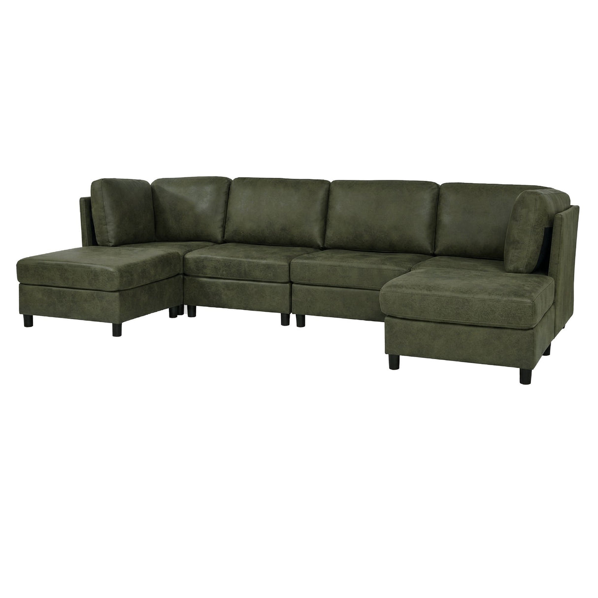 Upholstered Modular Sectional With Custom Configuration And Removable Cushions