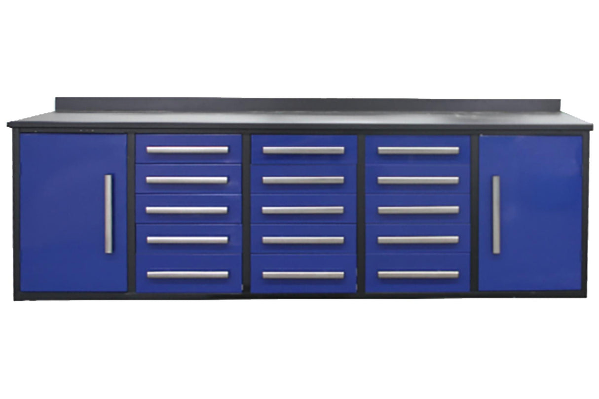 Storage Cabinet With Work Bench (15 Drawers And 2 Cabinets)