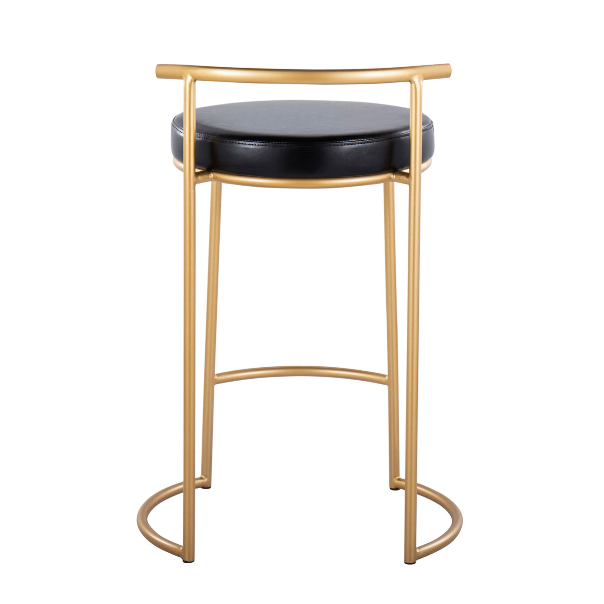 Fuji - Round Contemporary Fixed Height Counter Stool (Set of 2)