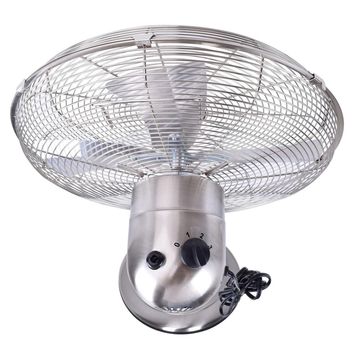 Stand Fan, 4 Blades, Rotary Knob Switch, Oscillation Function, Tilting Angle - Chrome
