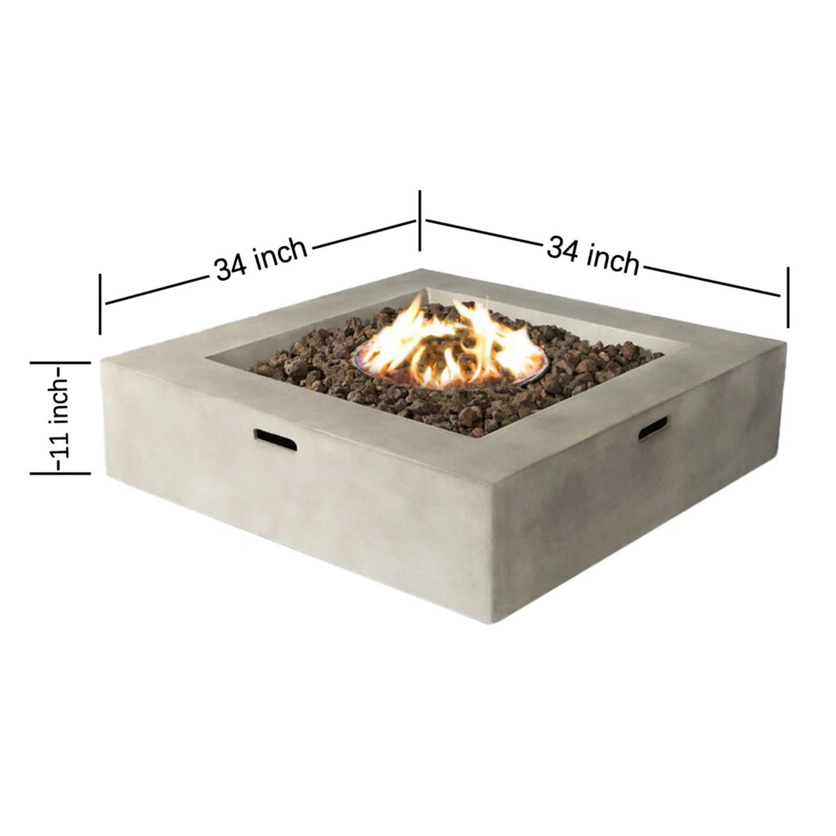 Outdoor Fire Pit Table Modern Reinforced Concrete Warming Hearth Gray