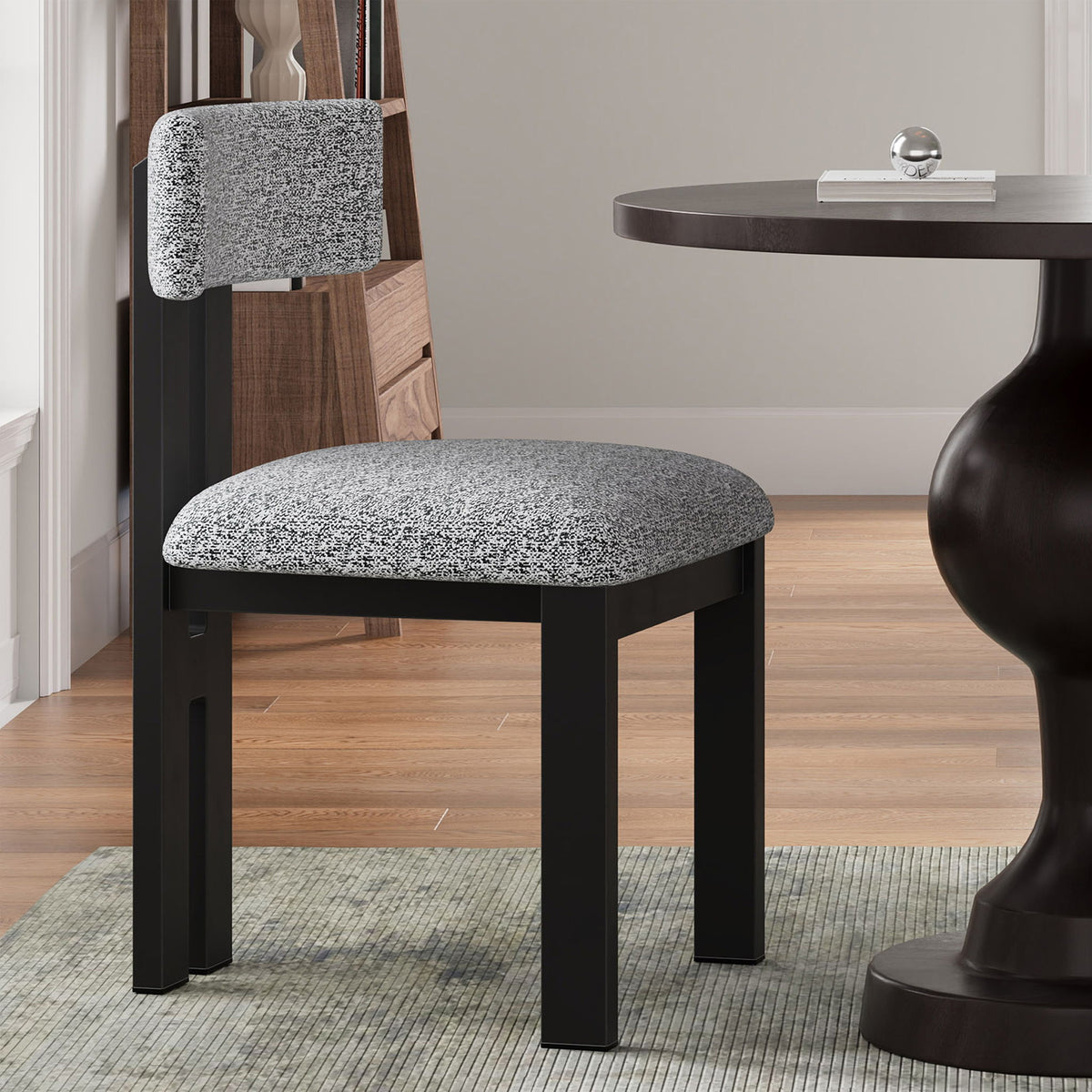 Modern Upholstered Armless Dining Chairs With Metal Legs