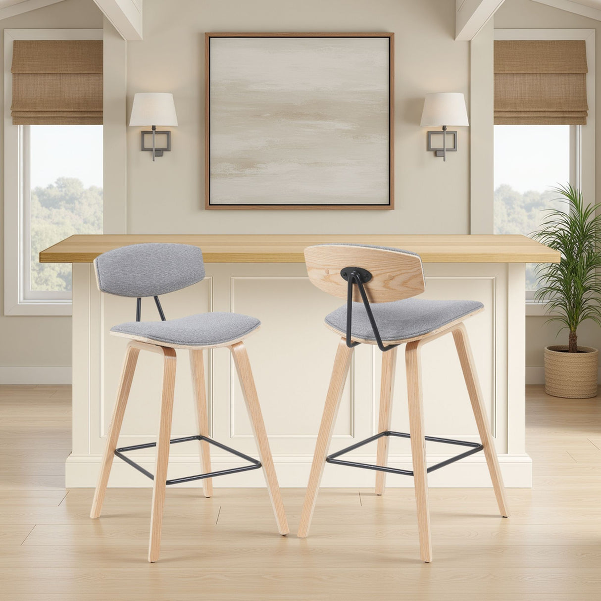 Fox - Swivel Bar Height Stool - Light Brown