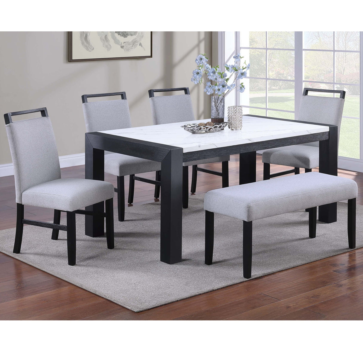 Dining Chairs With Handle Upper Backrest (Set of 2) - Charcoal