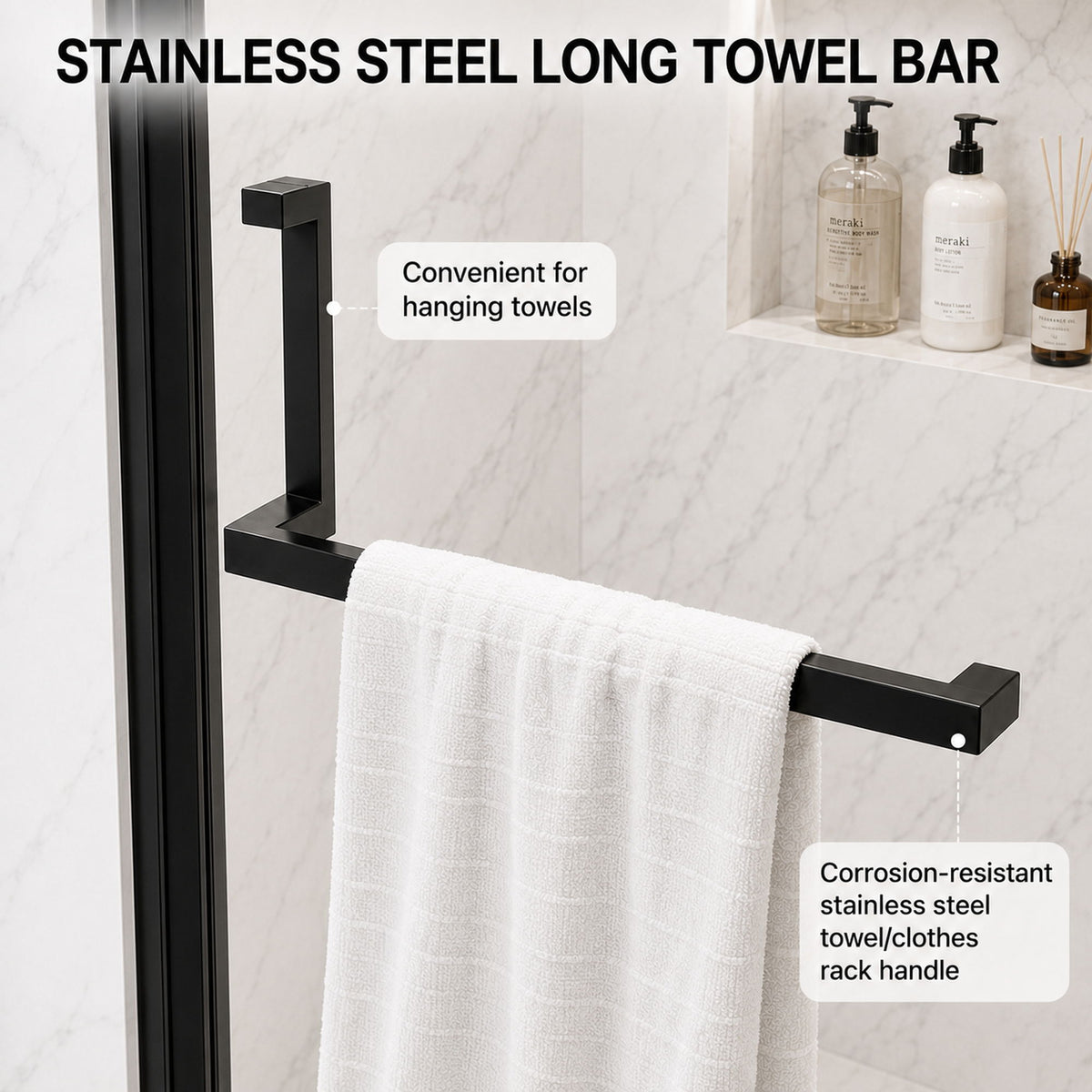 Semi-Frameless Pivot Shower Door With Adjustable Width, Reversible Installation