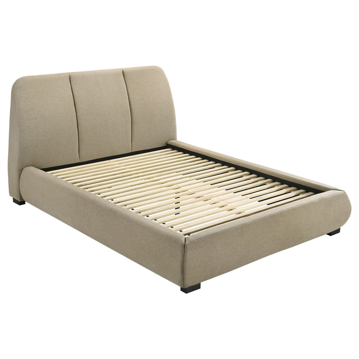 Modern Upholstered Platform Bed With Tufted Headboard