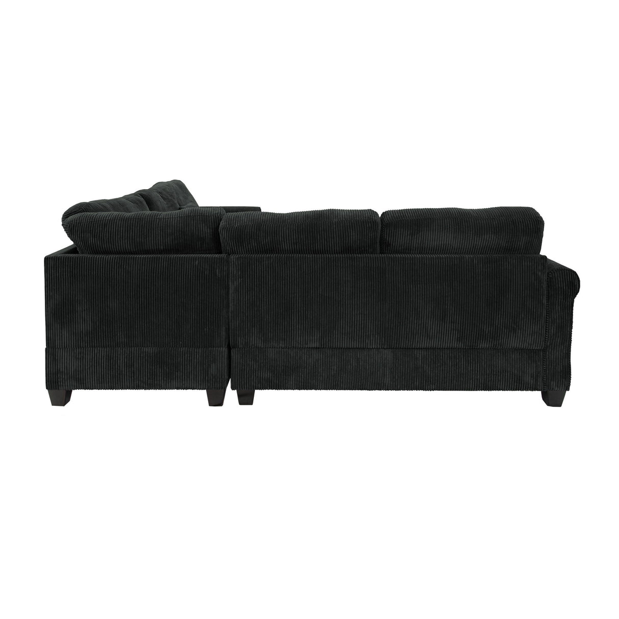 Modern Sectional Set With Corner Wedge, Loveseat, Ottoman & 2 Pillows
