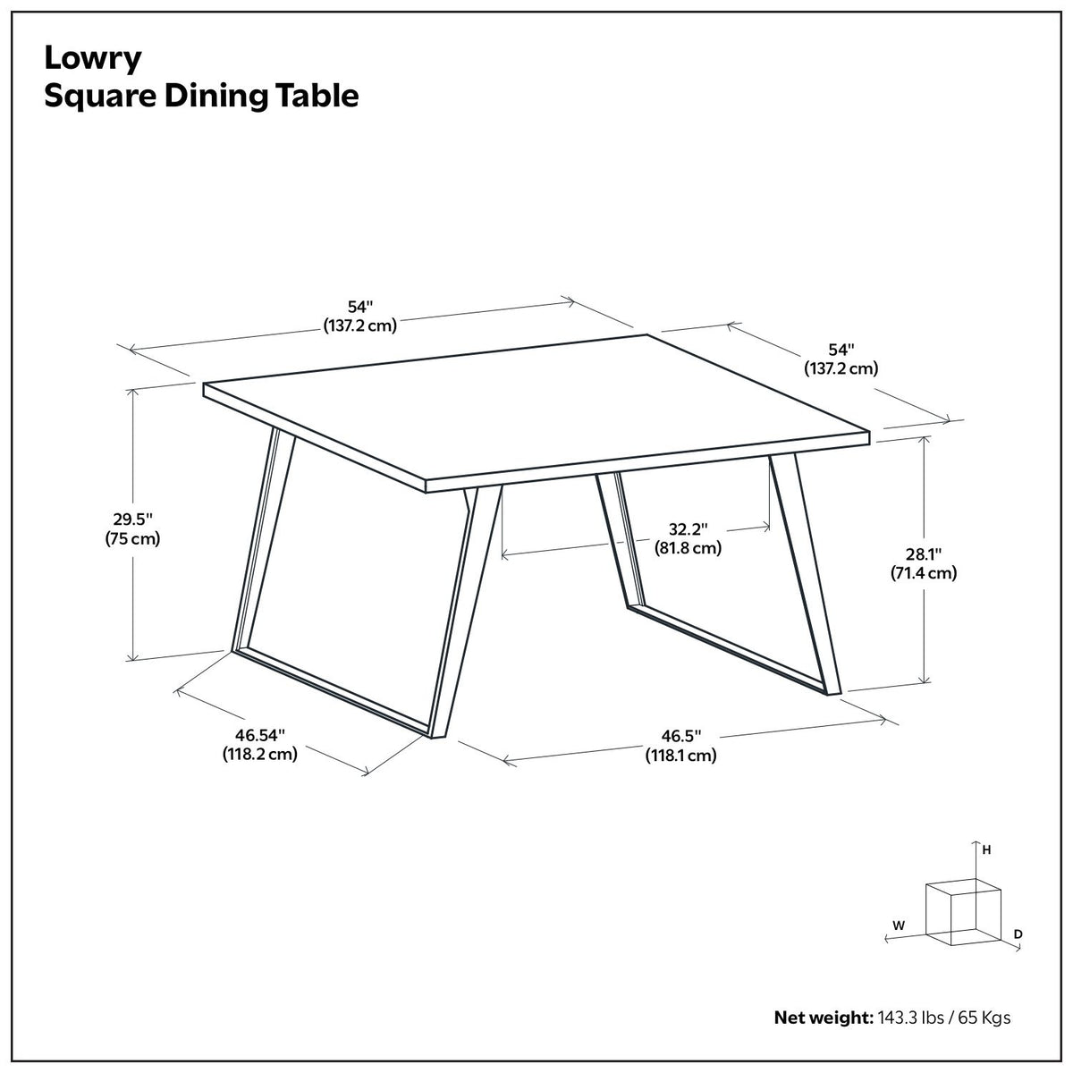 Lowry - Handcrafted Square Dining Table