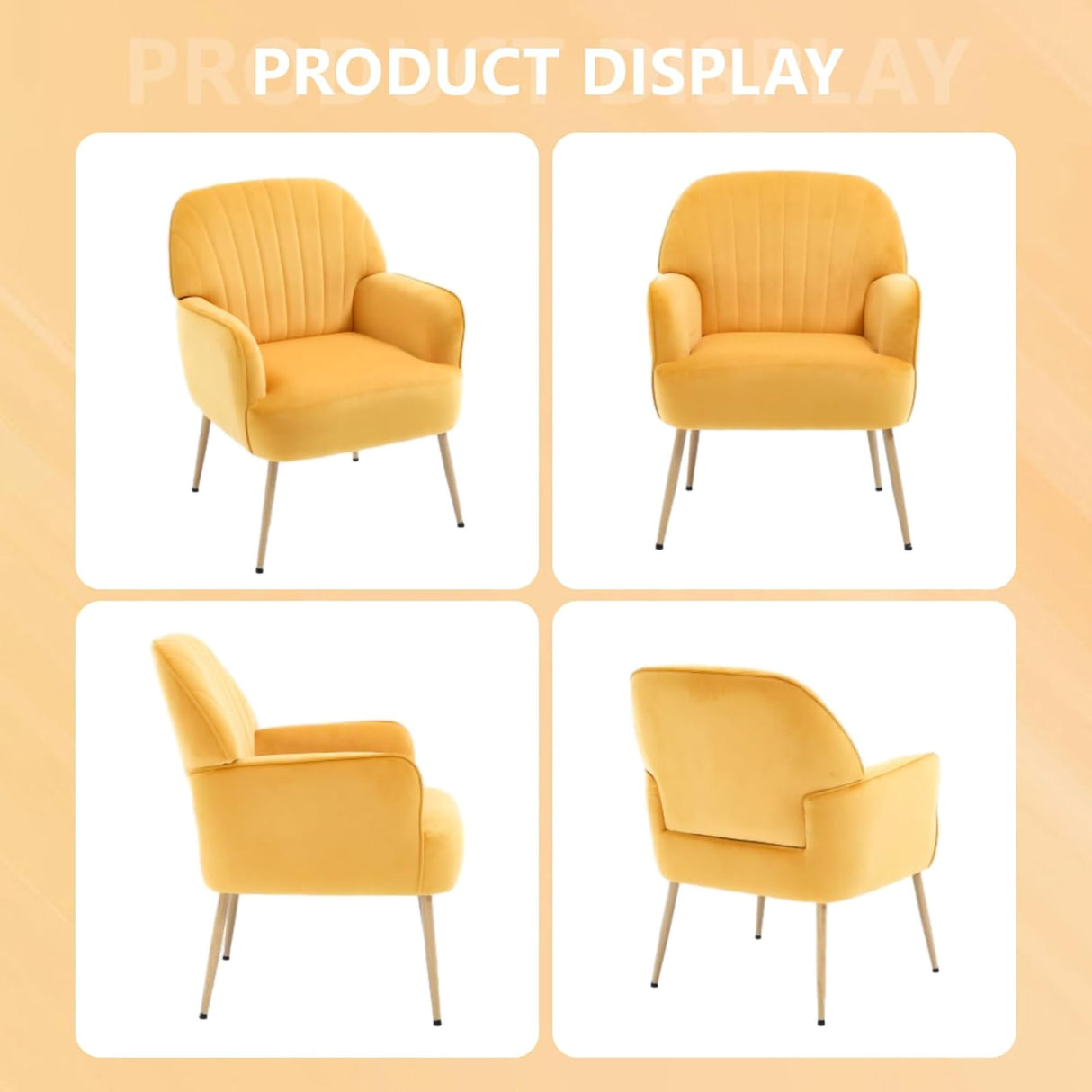 Accent Upholstered Armchair For Living Room - Yellow