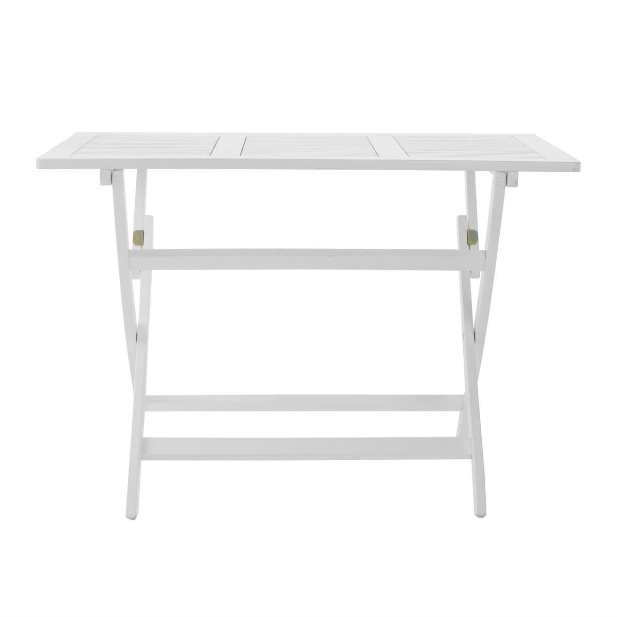 Blissique - Outdoor Foldable Wood Dining Table With Slat Design - White