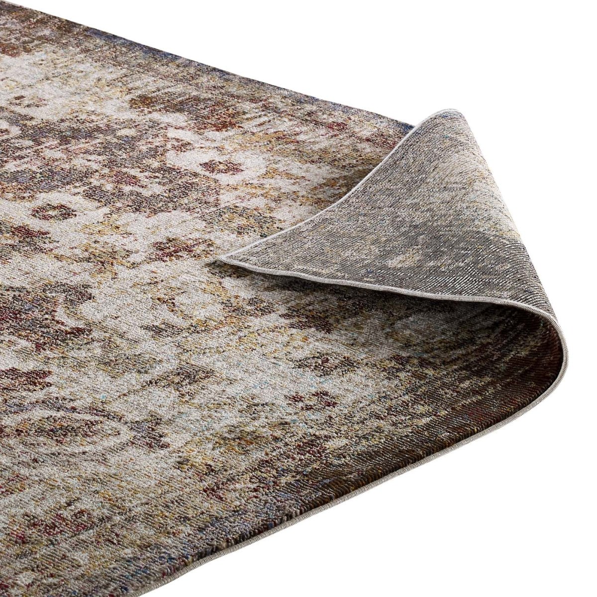 4x6 Multicolored Distressed Floral Moroccan Trellis Area Rug - Mats and Rugs - Alpine Outlets