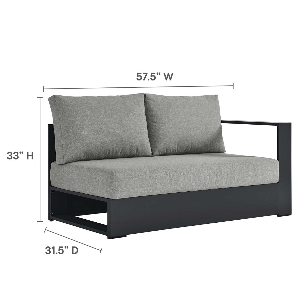 32" 5-Piece Gray Aluminum Outdoor Sectional Sofa Set with Weather-Resistant Cushions - Outdoor - Alpine Outlets