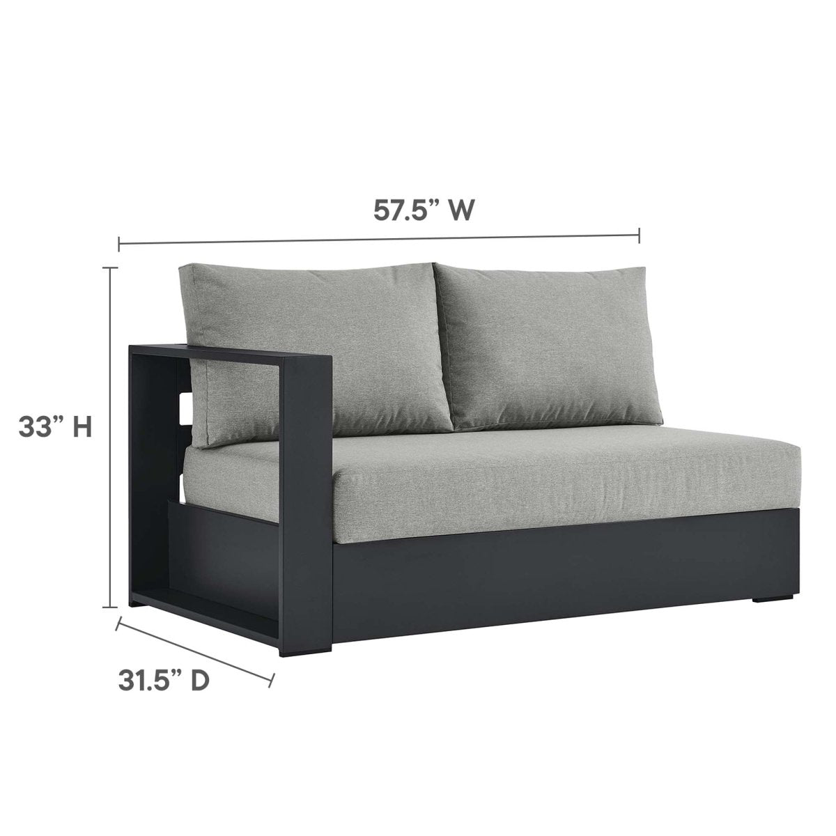 32" 5-Piece Gray Aluminum Outdoor Sectional Sofa Set with Weather-Resistant Cushions - Outdoor - Alpine Outlets