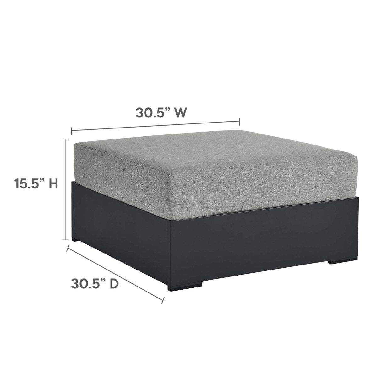 32" 5-Piece Gray Aluminum Outdoor Sectional Sofa Set with Weather-Resistant Cushions - Outdoor - Alpine Outlets