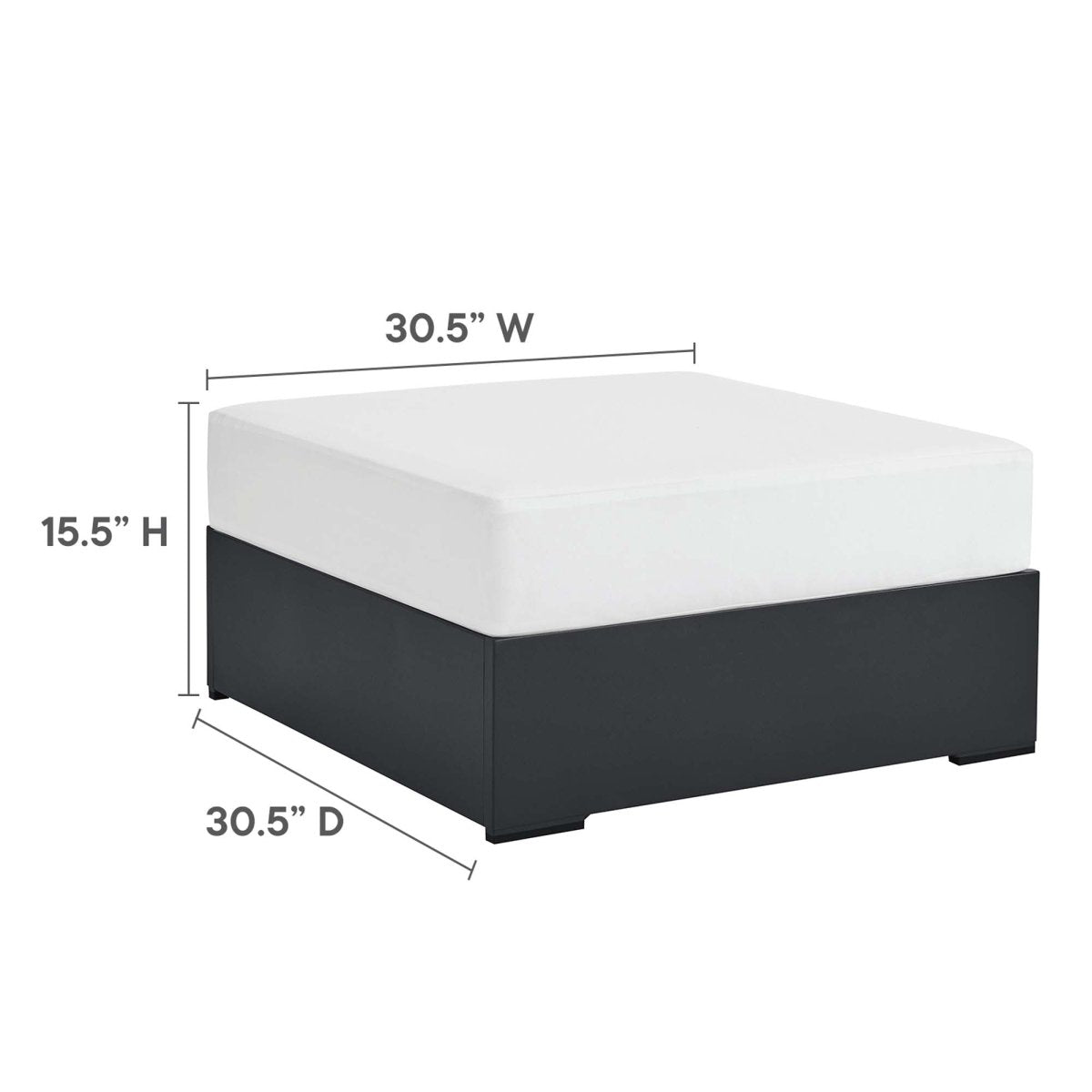 32" 5-Piece Gray Aluminum Outdoor Sectional Sofa Set with White Cushions - Outdoor - Alpine Outlets