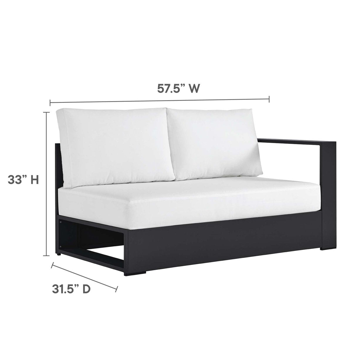 32" 5-Piece Gray Aluminum Outdoor Sectional Sofa Set with White Cushions - Outdoor - Alpine Outlets