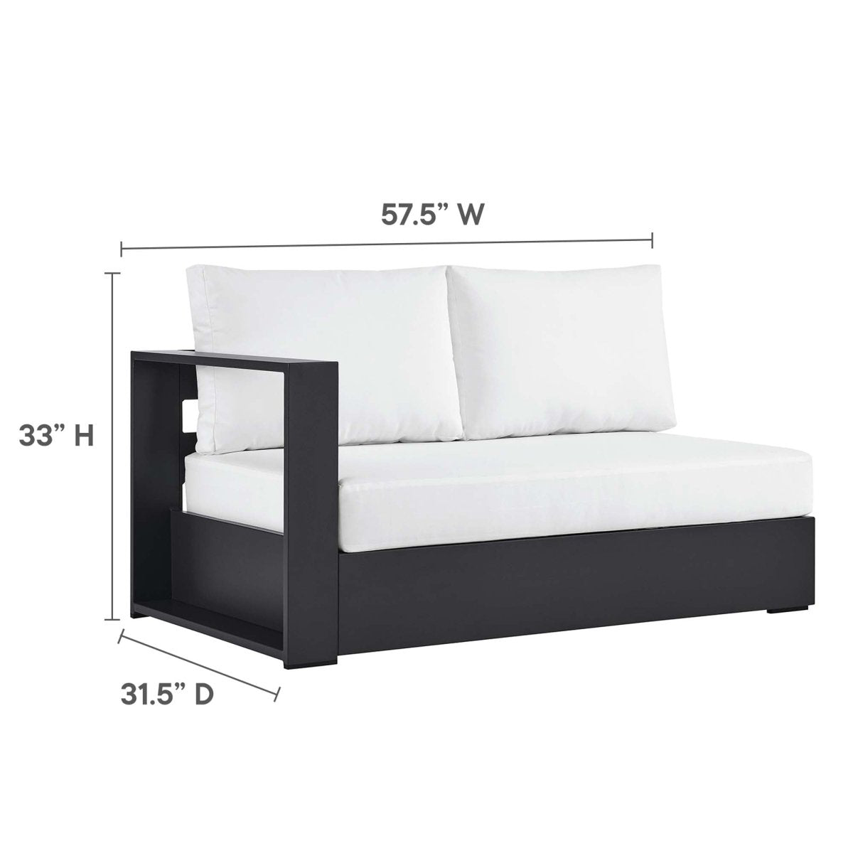 32" 5-Piece Gray Aluminum Outdoor Sectional Sofa Set with White Cushions - Outdoor - Alpine Outlets
