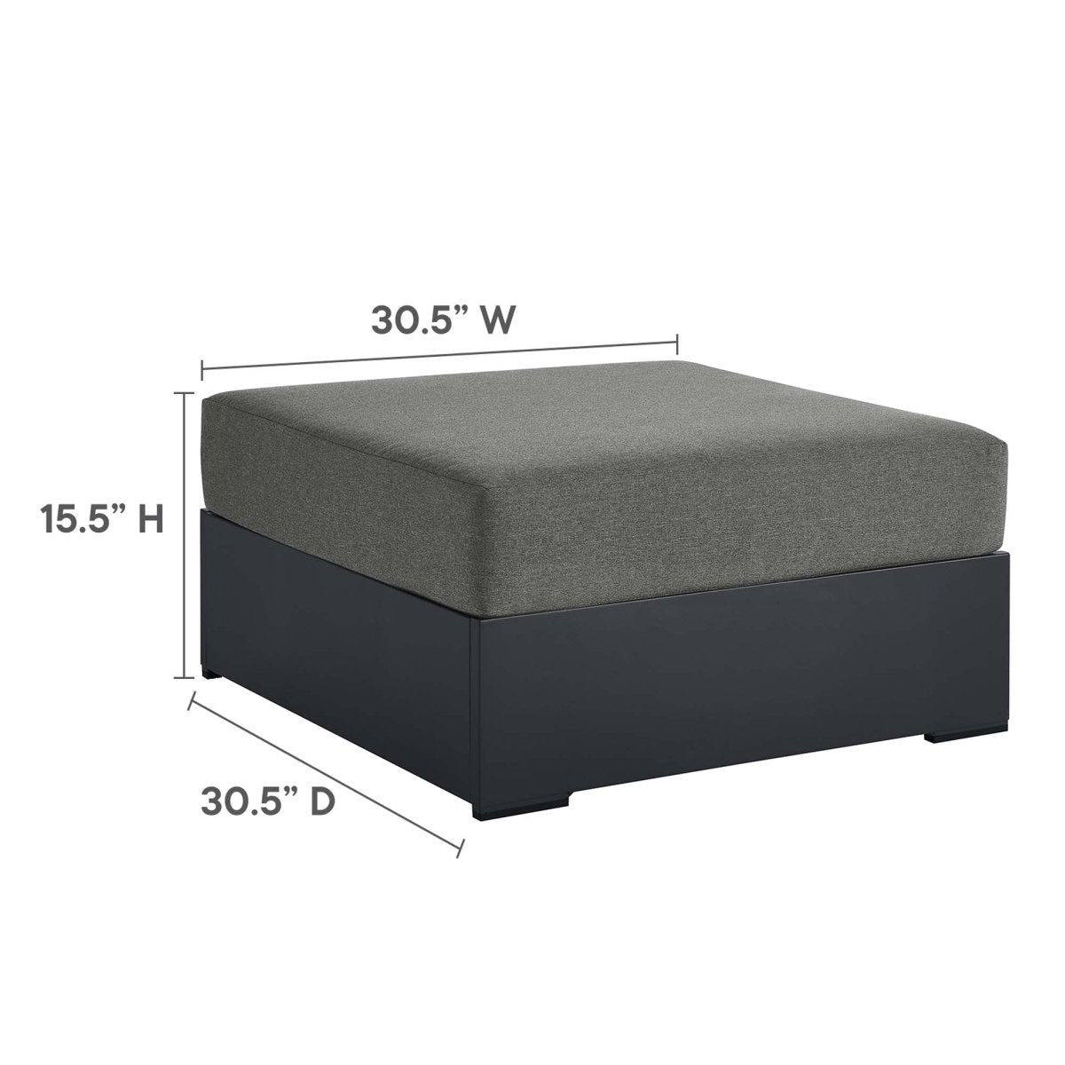32" 5-Piece Gray Charcoal Aluminum Outdoor Sectional Sofa Set with Cushions - Outdoor - Alpine Outlets