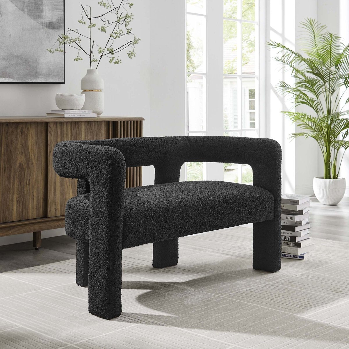 50 - Inch Kayla Boucle Upholstered Loveseat - Loveseats available at Alpine Outlets in Denver