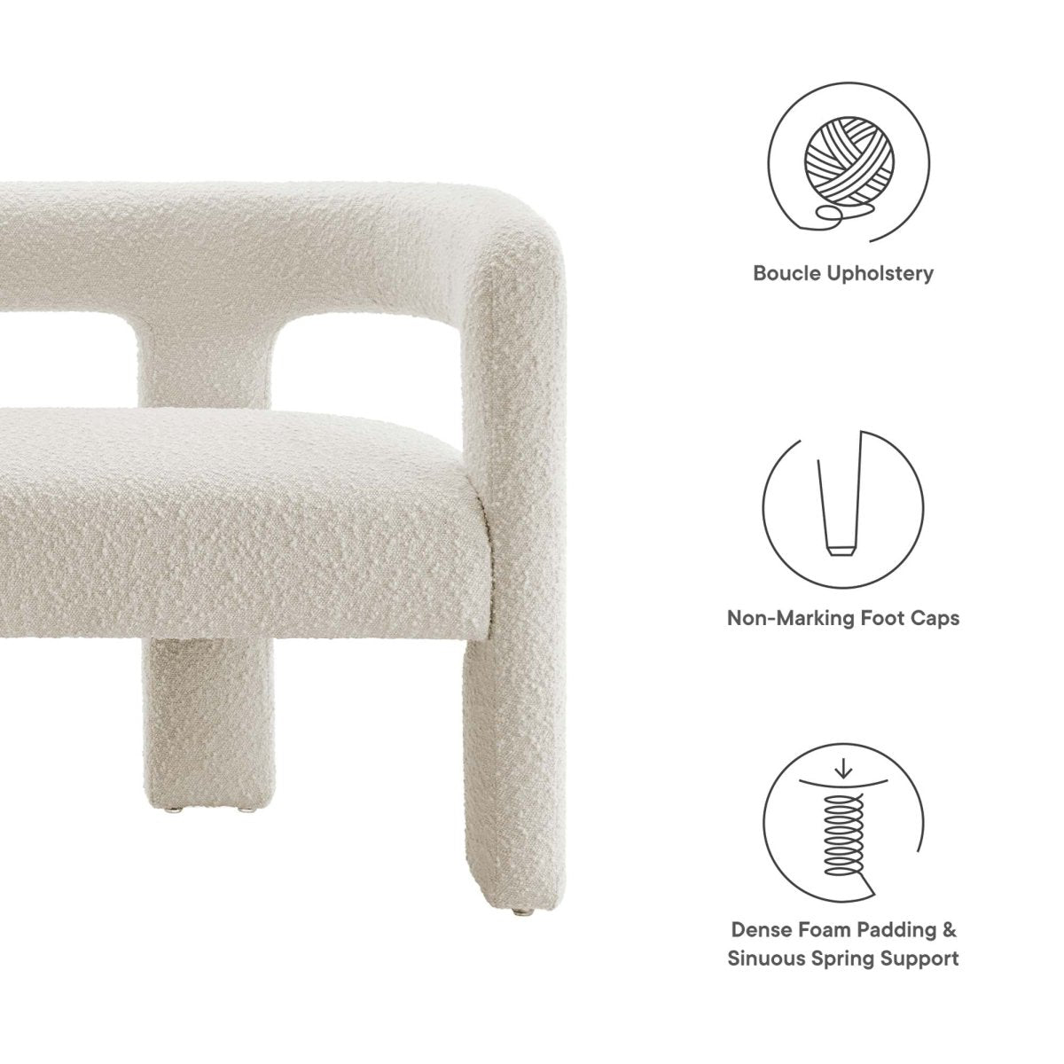 50 - Inch Kayla Boucle Upholstered Loveseat - Loveseats available at Alpine Outlets in Denver
